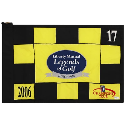PGA TOUR Event-Used #17 Yellow and Black Pin Flag from The Legends of Golf Tournament on April 17th to 23rd 2006