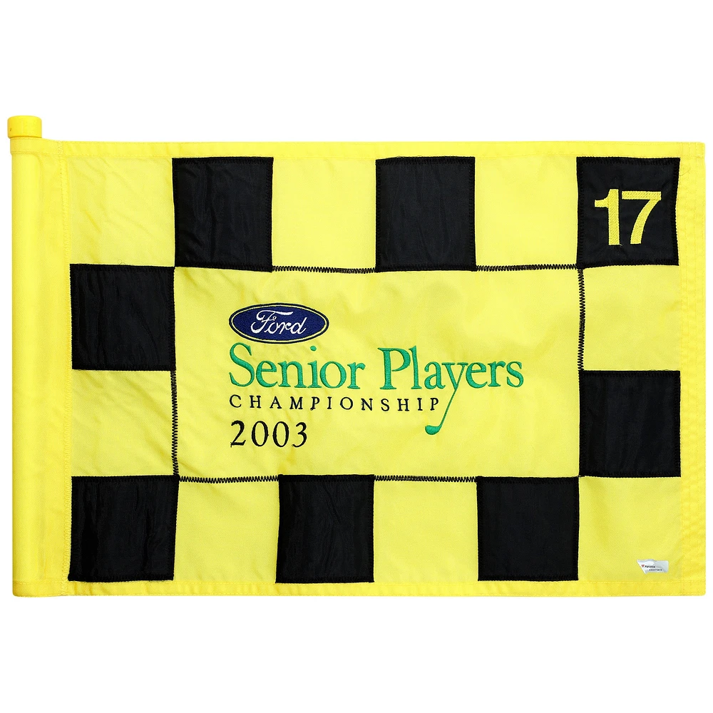 PGA TOUR Event-Used #17 Yellow Pin Flag from SENIOR PLAYERS Championship on July 10th to 13th 2003