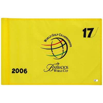 PGA TOUR Event-Used #17 Yellow Pin Flag from The Barbados World Cup on December 4th to 10th 2006