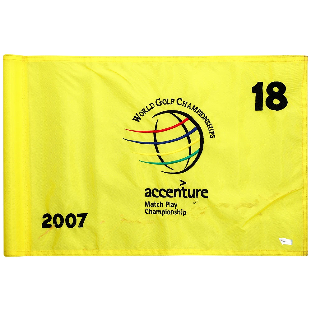PGA TOUR Event-Used #18 Yellow Pin Flag from The Accenture Match Play Championship on February 21st to 25th 2007