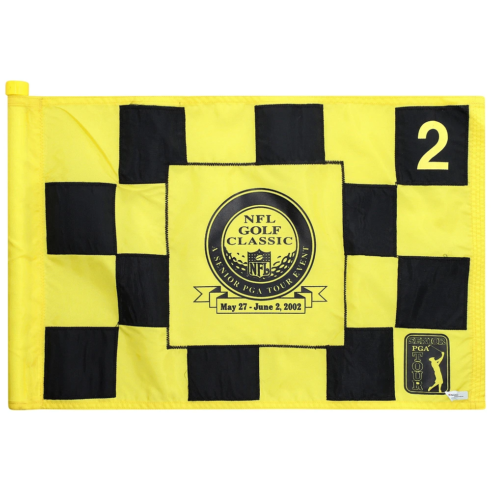 PGA TOUR Event-Used #2 Yellow/Black Pin Flag from The NFL Golf Classic on May 27th to June 2nd 2002