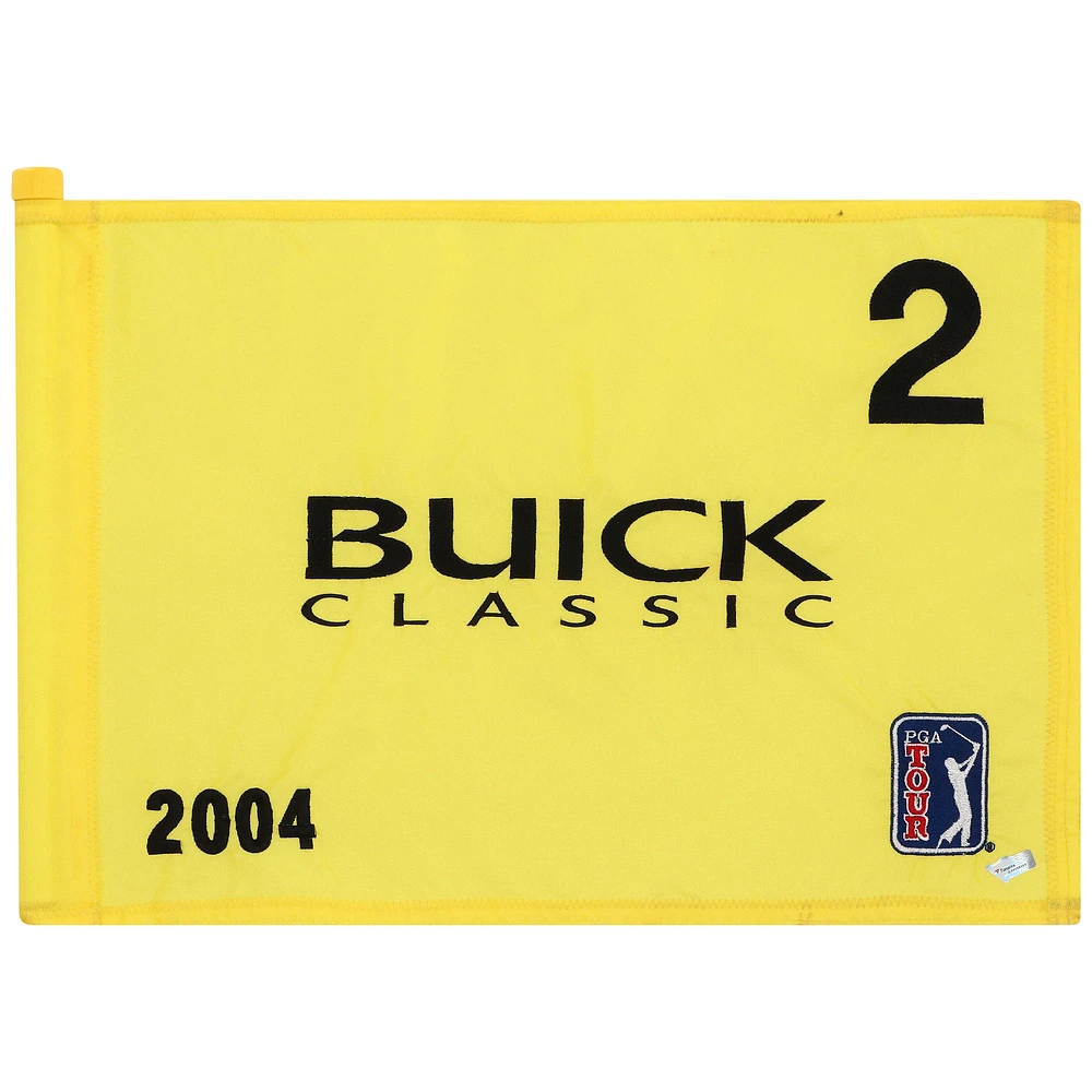 PGA TOUR Event-Used #2 Yellow Pin Flag from The Buick Classic on June 10th to 13th 2004
