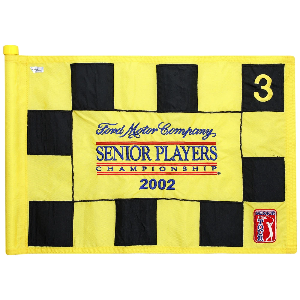 PGA TOUR Event-Used #3 Checkered Pin Flag from The SENIOR PLAYERS Championship on July 11th to 14th 2002