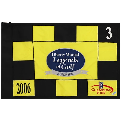 PGA TOUR Event-Used #3 Yellow and Black Pin Flag from The Legends of Golf Tournament on April 17th to 23rd 2006