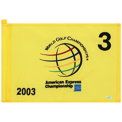 PGA TOUR Event-Used #3 Yellow Pin Flag from The American Express Championship on October 2nd to 5th 2003