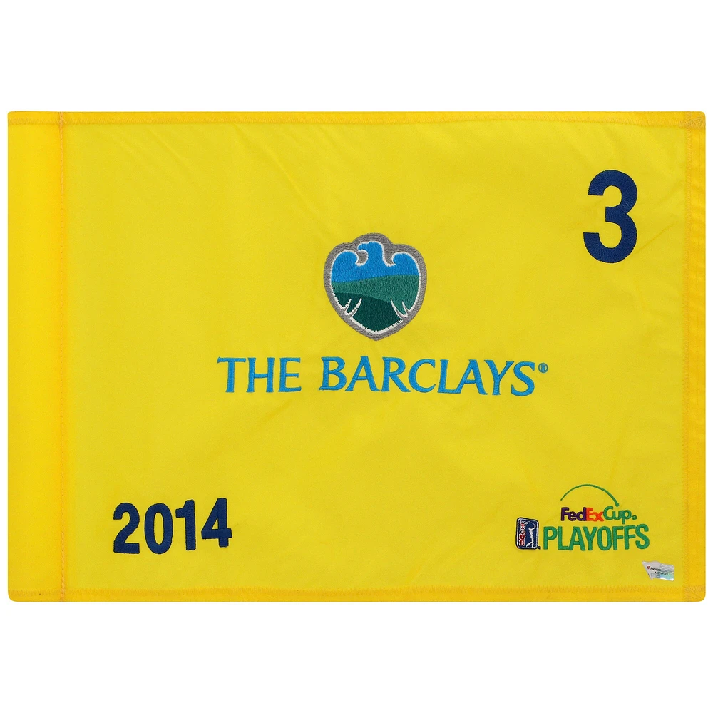 PGA TOUR Event-Used #3 Yellow Pin Flag from The Barclays Playoffs on August 21st to 24th 2014