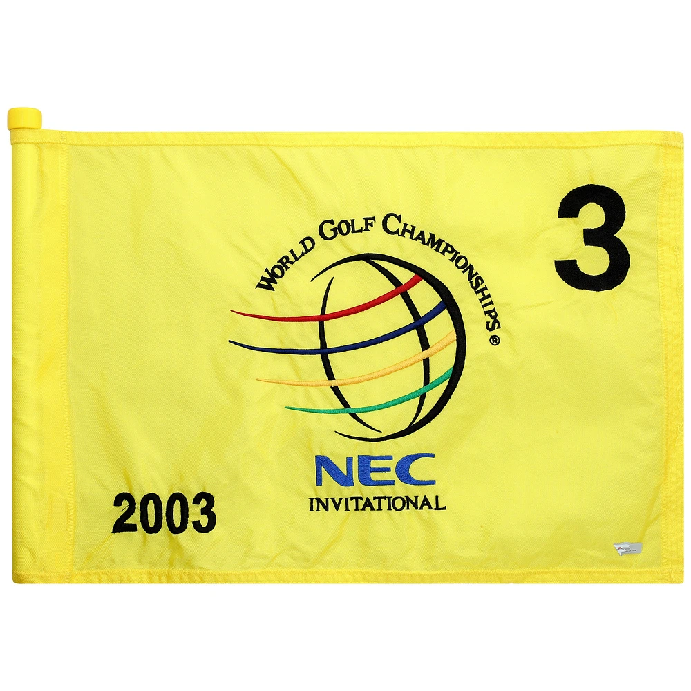 PGA TOUR Event-Used #3 Yellow Pin Flag from The NEC Invitational on August 21st to 24th 2003