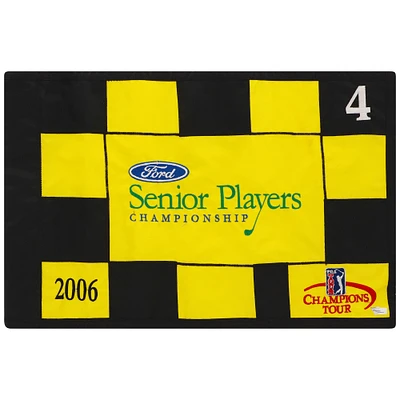 PGA TOUR Event-Used #4 Yellow/Black Pin Flag from the SENIOR PLAYERS Championship on July 13-16 2006