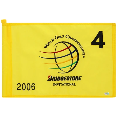 PGA TOUR Event-Used #4 Yellow Pin Flag from the Bridgestone Invitational on August 24-27 2006
