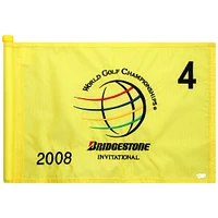 PGA TOUR Event-Used #4 Yellow Pin Flag from The Bridgestone Invitational on July 31st to August 3rd 2008