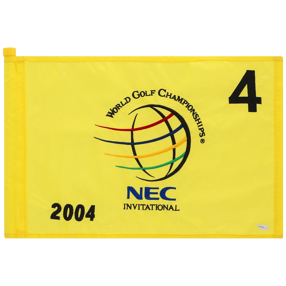 PGA TOUR Event-Used #4 Yellow Pin Flag from the NEC Invitational on August 19-22 2004