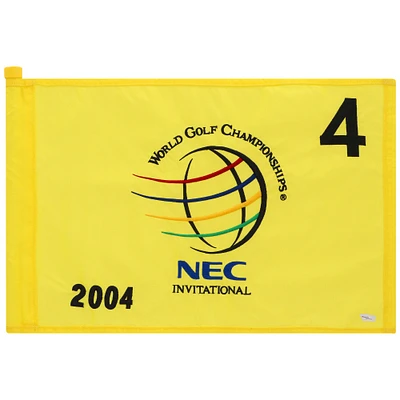 PGA TOUR Event-Used #4 Yellow Pin Flag from the NEC Invitational on August 19-22 2004
