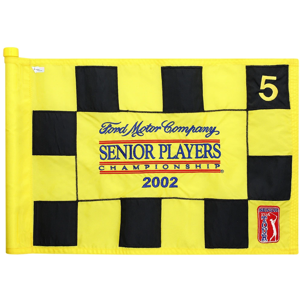 PGA TOUR Event-Used #5 Checkered Pin Flag from The SENIOR PLAYERS Championship on July 11th to 14th 2002