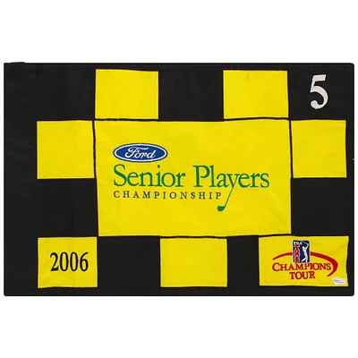 PGA TOUR Event-Used #5 Yellow/Black Pin Flag from the SENIOR PLAYERS Championship on July 13-16 2006
