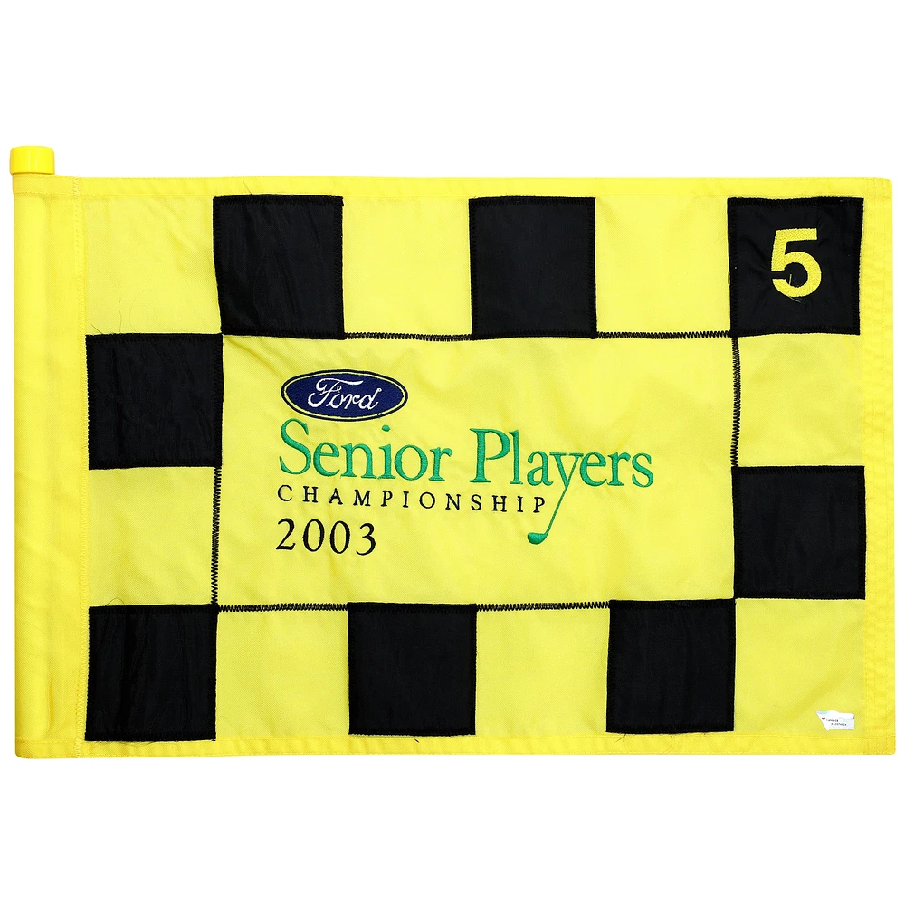PGA TOUR Event-Used #5 Yellow Pin Flag from SENIOR PLAYERS Championship on July 10th to 13th 2003