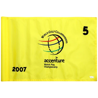 PGA TOUR Event-Used #5 Yellow Pin Flag from The Accenture Match Play Championship on February 21st to 25th 2007