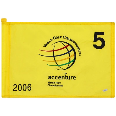 PGA TOUR Event-Used #5 Yellow Pin Flag from The Accenture Match Play Championship on February 23rd to 26th 2006