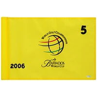 PGA TOUR Event-Used #5 Yellow Pin Flag from The Barbados World Cup on December 4th to 10th 2006