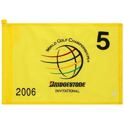 PGA TOUR Event-Used #5 Yellow Pin Flag from the Bridgestone Invitational on August 24-27 2006