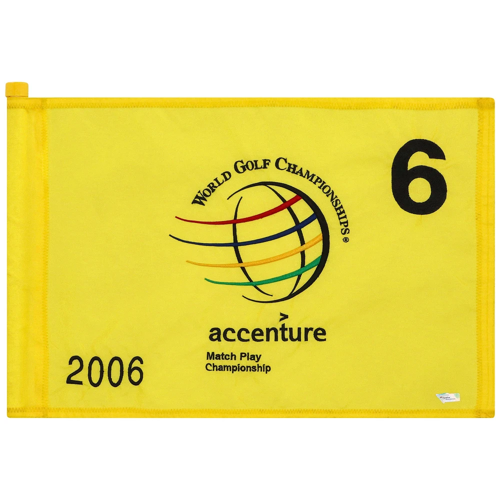 PGA TOUR Event-Used #6 Yellow Pin Flag from The Accenture Match Play Championship on February 23rd to 26th 2006