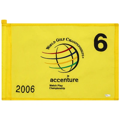 PGA TOUR Event-Used #6 Yellow Pin Flag from The Accenture Match Play Championship on February 23rd to 26th 2006