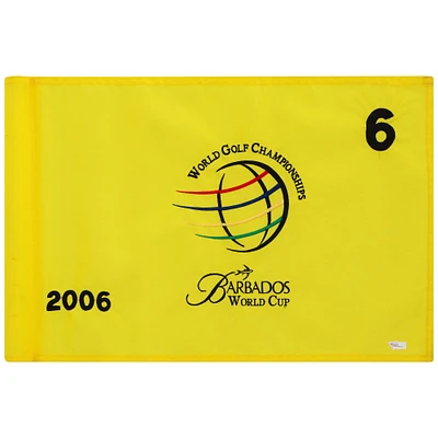 PGA TOUR Event-Used #6 Yellow Pin Flag from The Barbados World Cup on December 4th to 10th 2006