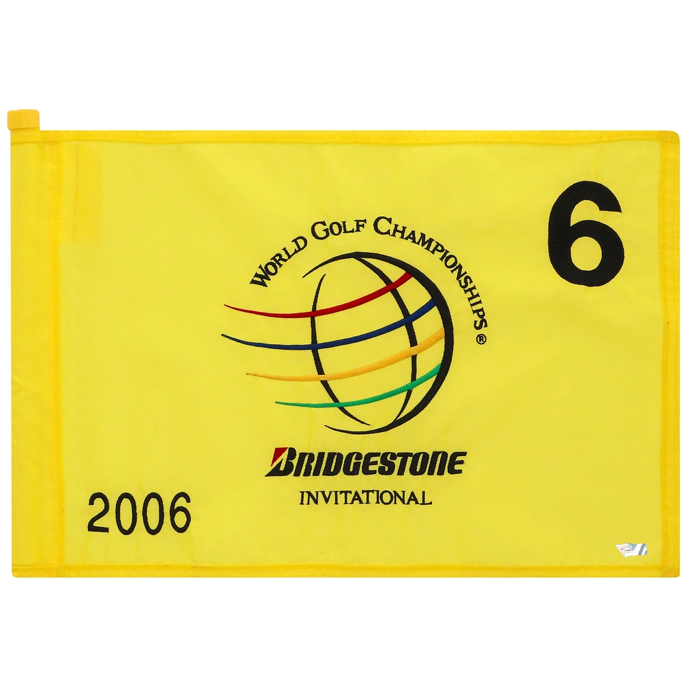 PGA TOUR Event-Used #6 Yellow Pin Flag from the Bridgestone Invitational on August 24-27 2006