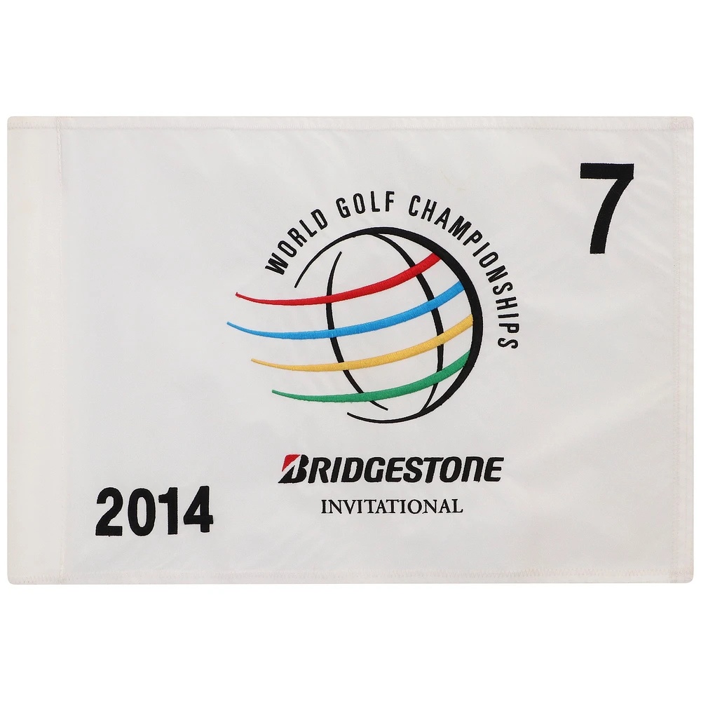 PGA TOUR Event-Used #7 White Pin Flag from The Bridgestone Invitational on July 31st to August 3rd 2014