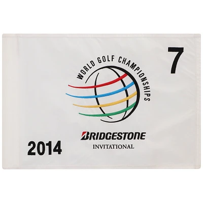 PGA TOUR Event-Used #7 White Pin Flag from The Bridgestone Invitational on July 31st to August 3rd 2014