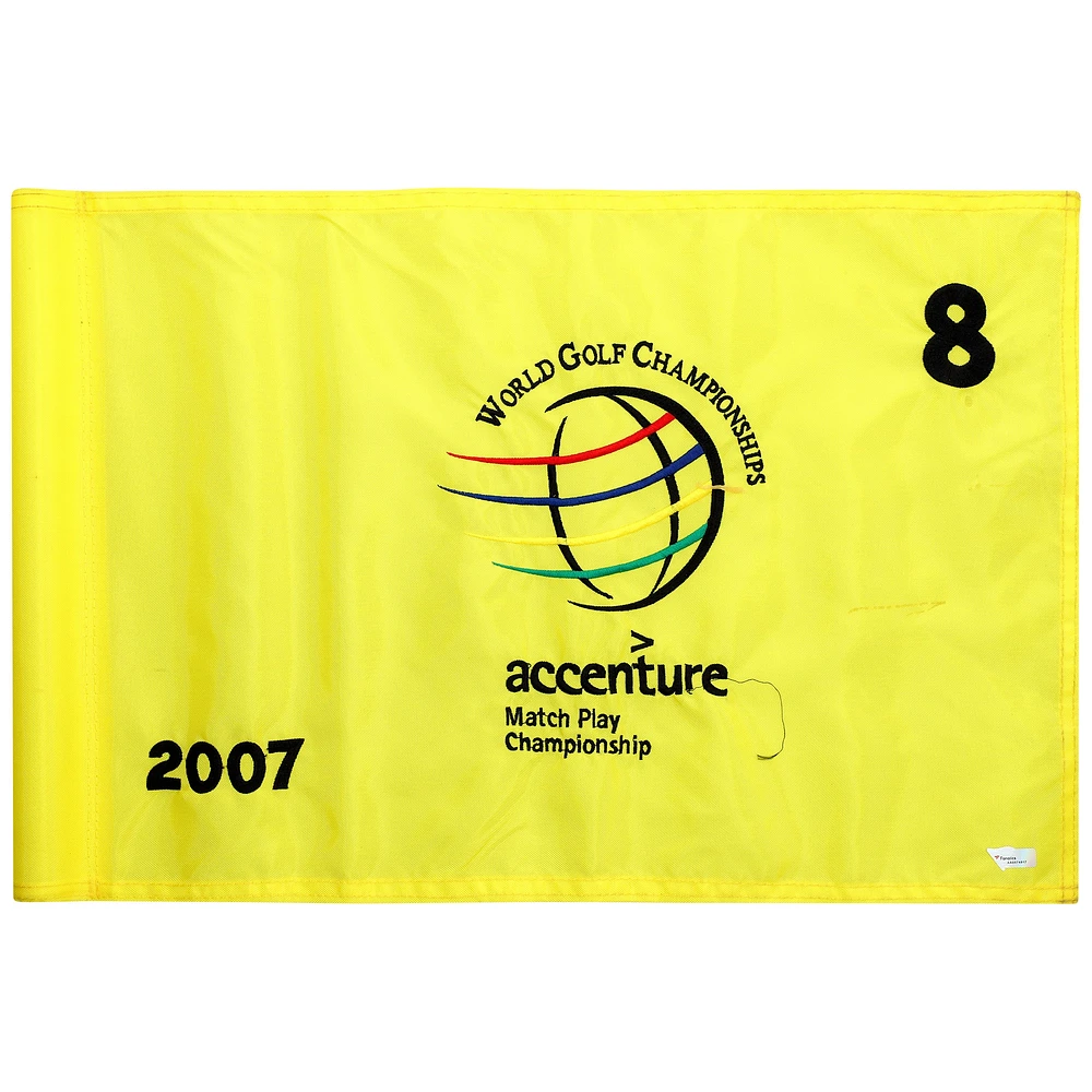PGA TOUR Event-Used #8 Yellow Pin Flag from The Accenture Match Play Championship on February 21st to 25th 2007
