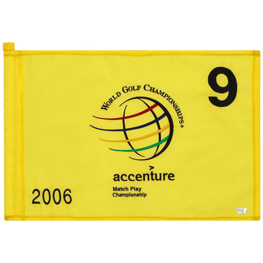 PGA TOUR Event-Used #9 Yellow Pin Flag from The Accenture Match Play Championship on February 23rd to 26th 2006
