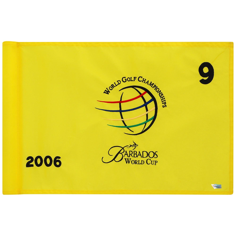PGA TOUR Event-Used #9 Yellow Pin Flag from The Barbados World Cup on December 4th to 10th 2006