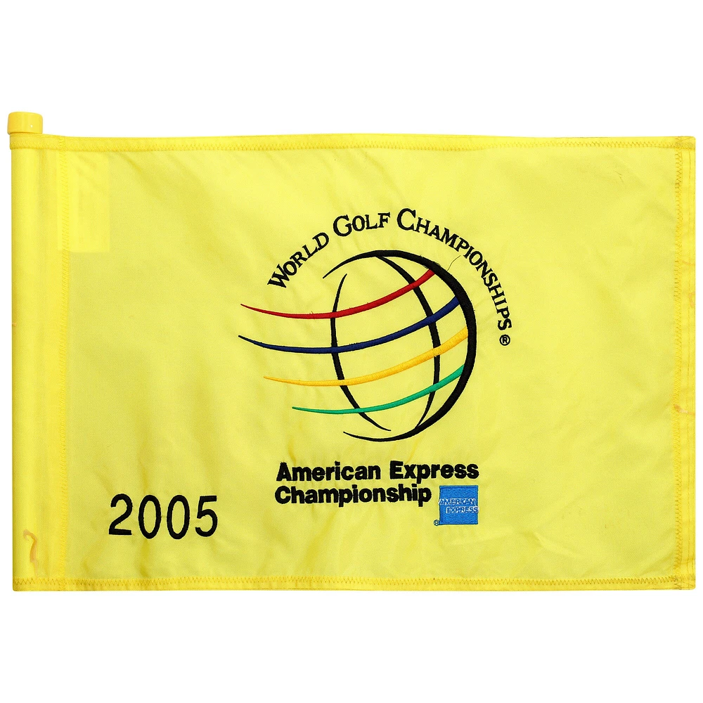 PGA TOUR Event-Used Yellow Pin Flag from The American Express Championship on October 6th to 9th 2005