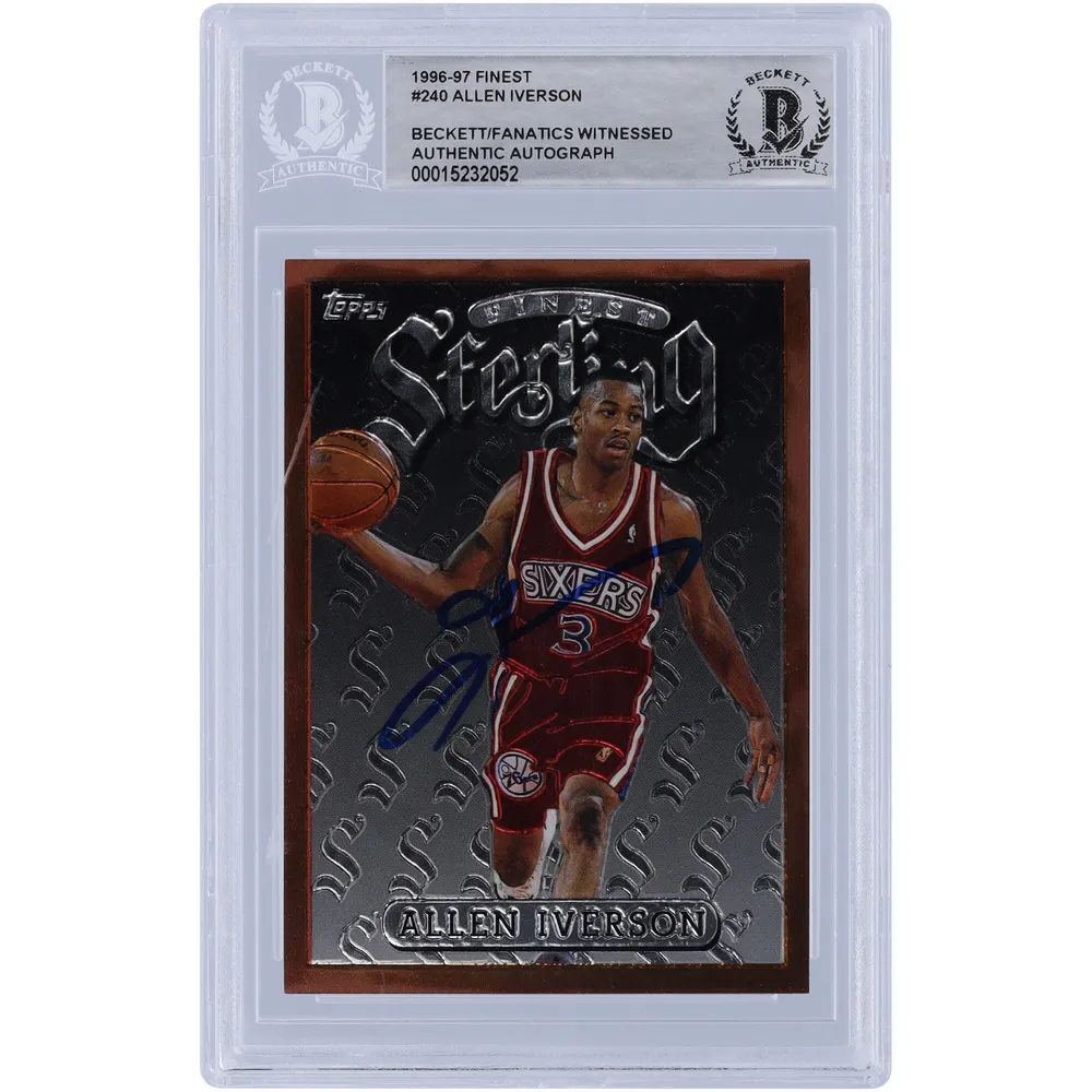 Lids Allen Iverson Philadelphia 76ers Autographed 1996-97 Topps Finest  Sterling #240 Beckett Fanatics Witnessed Authenticated Rookie Card