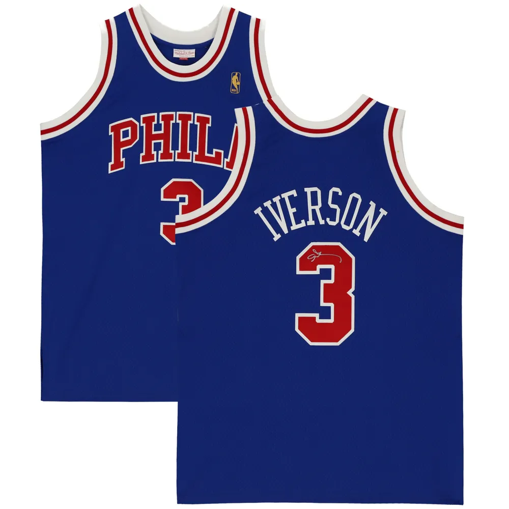 Men's Mitchell & Ness Allen Iverson Royal Philadelphia 76ers Big & Tall  Hardwood Classics Swingman Jersey