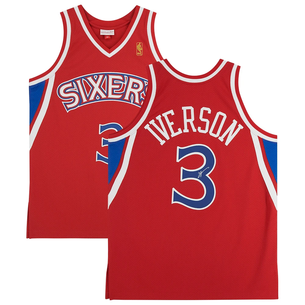 Allen Iverson Red Philadelphia 76ers Autographed 1996-97 Mitchell & Ness Authentic Jersey