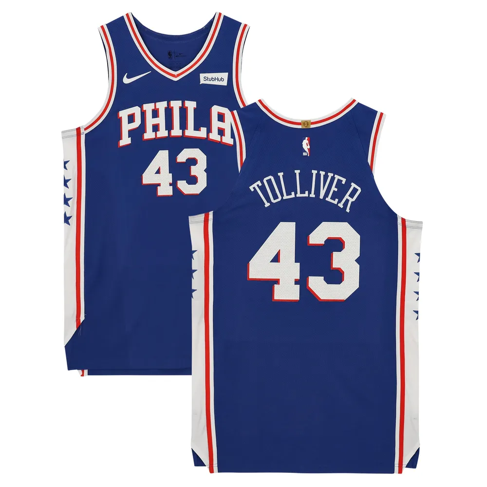 Lids Anthony Tolliver Philadelphia 76ers Fanatics Authentic Player-Issued  #43 Jersey from the 2020-21 NBA Season - Size 50+4 - Royal