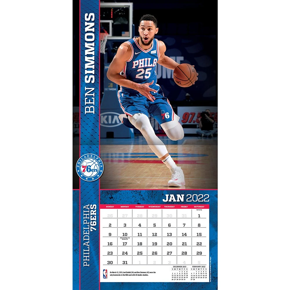 Calendrier mural des joueurs Ben Simmons Philadelphia 76ers 2022