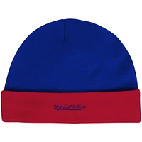 Ensemble de body et bonnet en tricot à revers Mitchell & Ness Royal/Red Philadelphia 76ers Hardwood Classics pour bébé