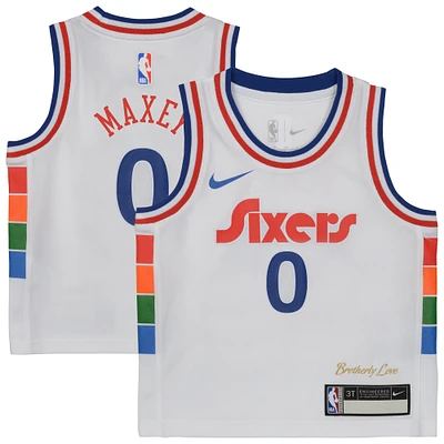 Maillot Nike Tyrese Maxey pour enfant, blanc, Philadelphia 76ers 2024/25 Swingman Player - Édition City