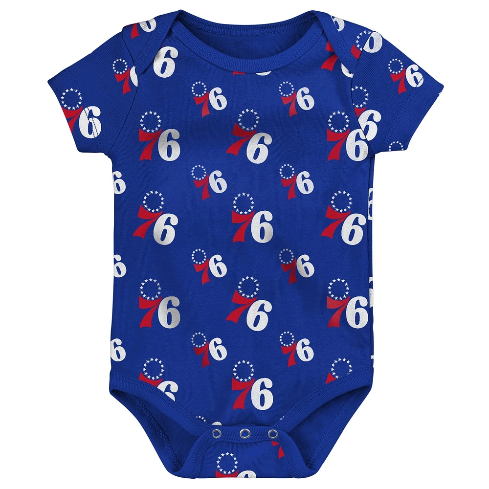 Lot de deux bodys Double Up Philadelphia 76ers pour bébé Royal/Gris