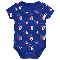 Lot de deux bodys Double Up Philadelphia 76ers pour bébé Royal/Gris