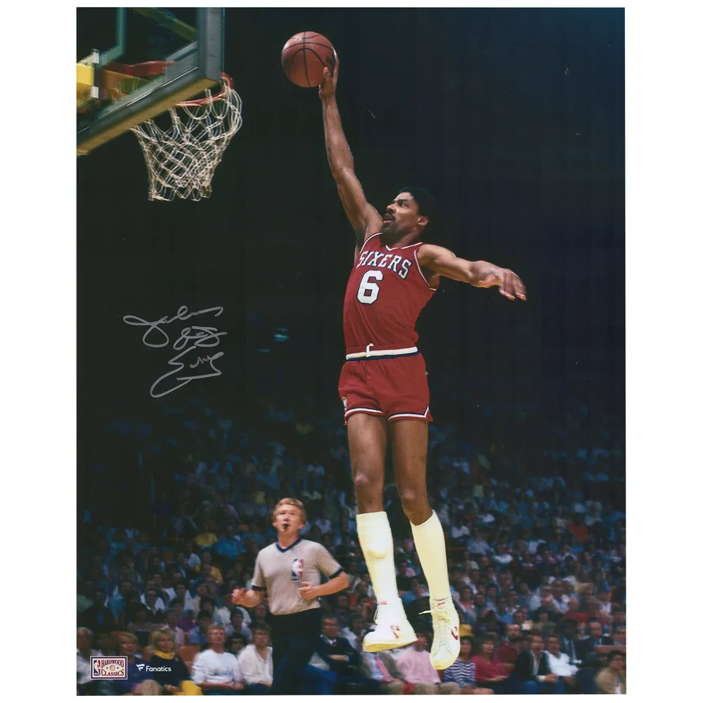 Lids Julius Erving Philadelphia 76ers Fanatics Authentic Autographed 16 x  20 Dunk in Red Jersey vs. Boston Celtics Photograph