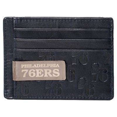 Portefeuille Lusso Navy Philadelphia 76ers Sanford avec poche avant et pince à billets