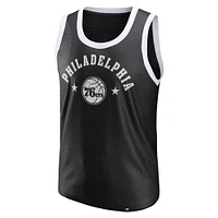 Men's Fanatics  Black Philadelphia 76ers Mesh Tank Top