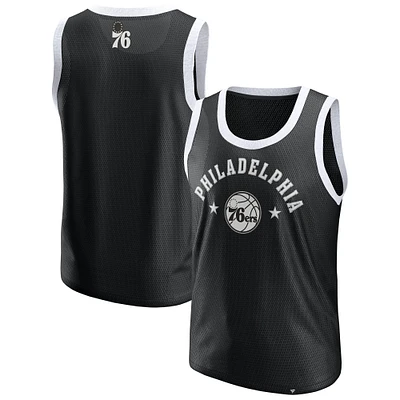 Men's Fanatics  Black Philadelphia 76ers Mesh Tank Top