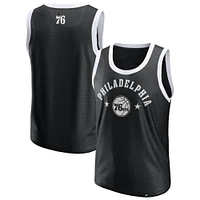 Men's Fanatics  Black Philadelphia 76ers Mesh Tank Top
