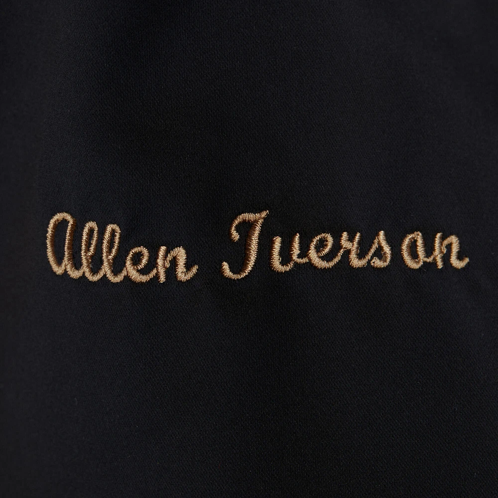 Men's Mitchell & Ness Allen Iverson Black Philadelphia 76ers NBA Legends Full-Snap Satin Jacket
