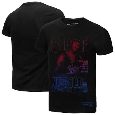 Men's Mitchell & Ness Allen Iverson Black Philadelphia 76ers SLAM Gradient T-Shirt