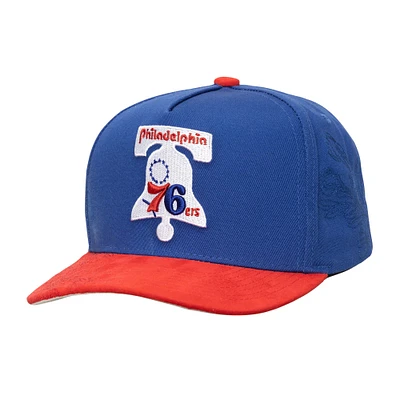 Casquette ajustable bleu/rouge Philadelphia 76ers May Flowers pour homme Mitchell & Ness